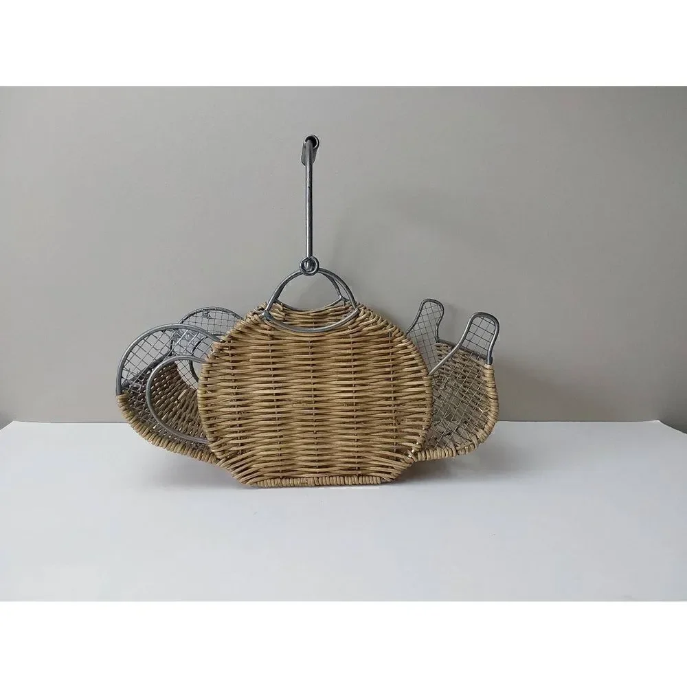 Basket Teapot-shaped Rattan and Metal